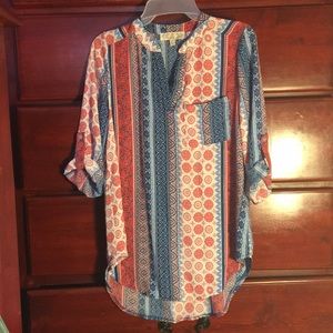 Multi color pattern blouse